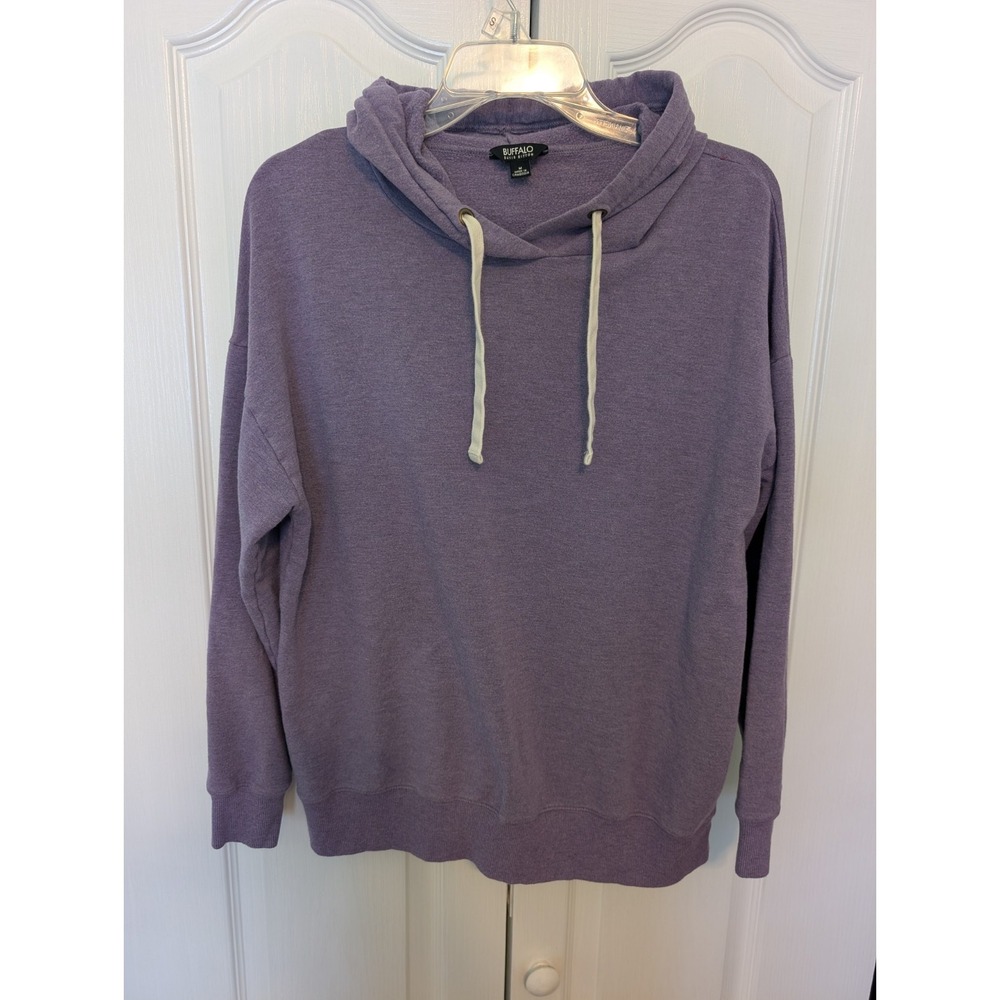 Buffalo David Britton Purple Hoodie Relaxed Medium Cozy Comfort Sweatshirt